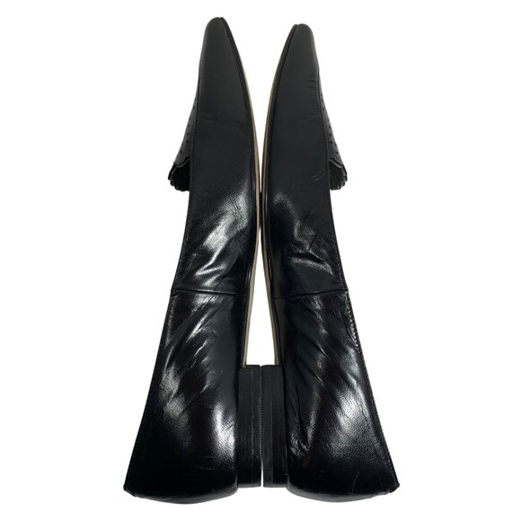 Cole Haan Black Leather Perforated Scalloped Flats SZ 7B Womens Casual Business - Picture 11 of 12